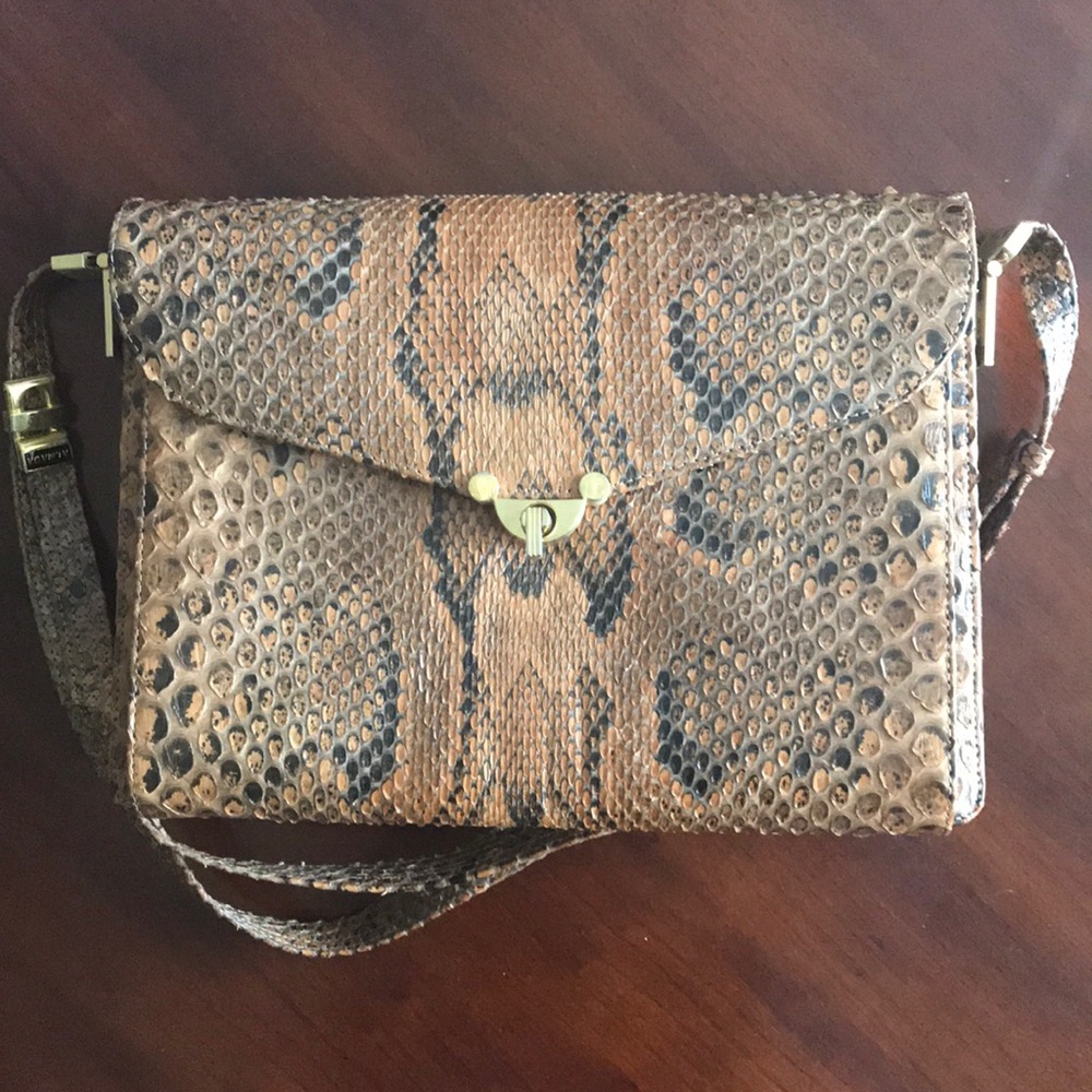 VINTAGE Almada genuine snake skin crossbody bag